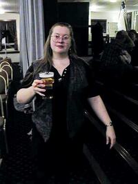 Claire Brialey with pint 2